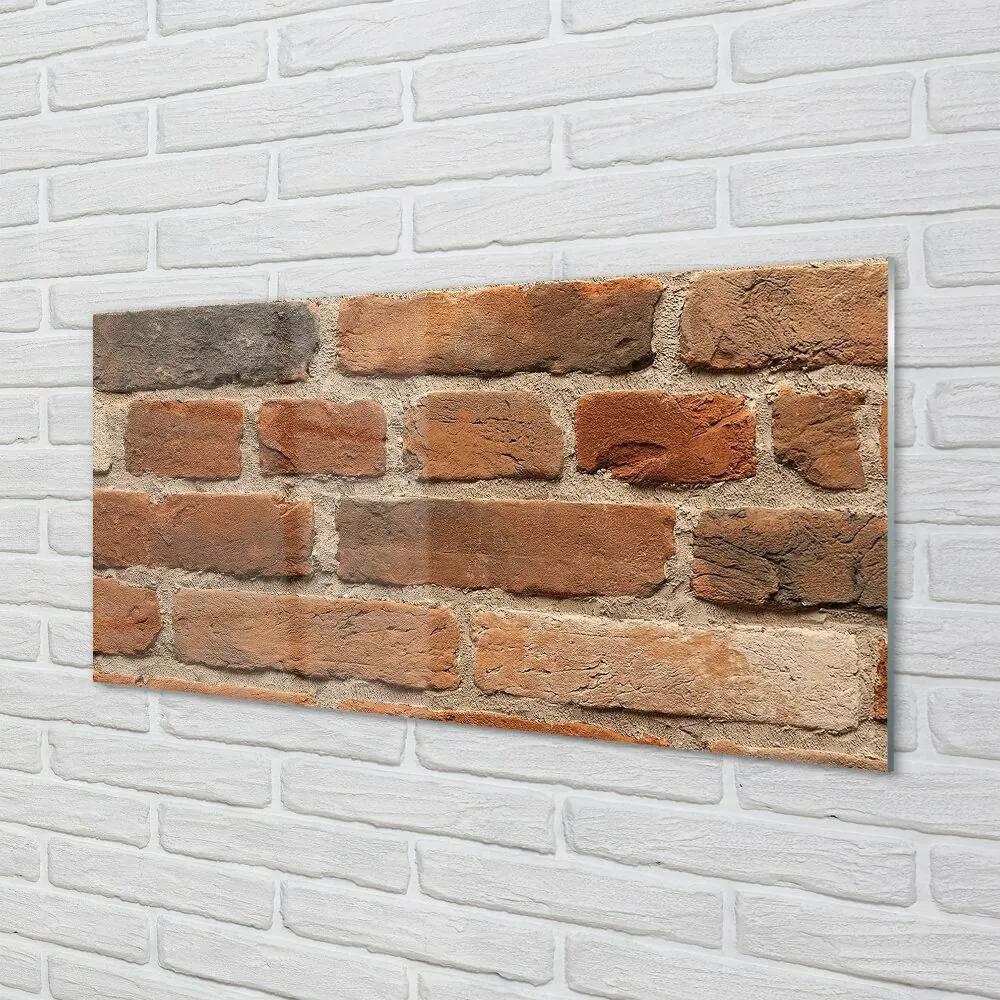 Obraz na skle Tehlová múr kamenná 100x50 cm