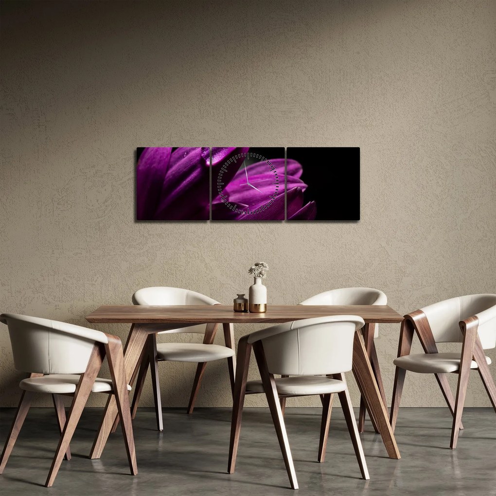 Obraz - Kvapka vody (s hodinami) (90x30 cm)