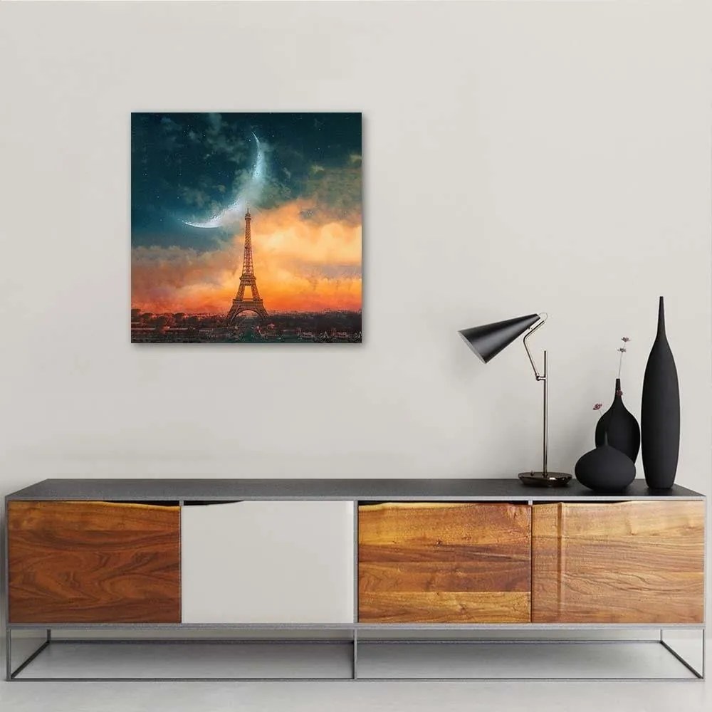 Gario Obraz na plátne Noc a mesiac v Paríži - Rokibul Hasan Rozmery: 30 x 30 cm