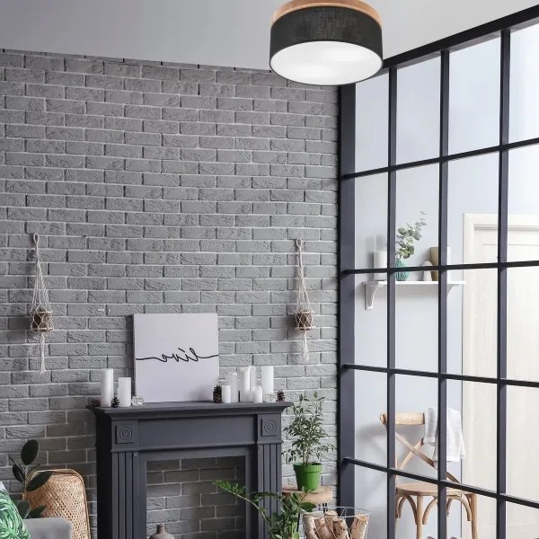 Brilagi - LED Stropné svietidlo BELLADONNA 2xE27/15W/230V pr. 40 cm čierna/dub