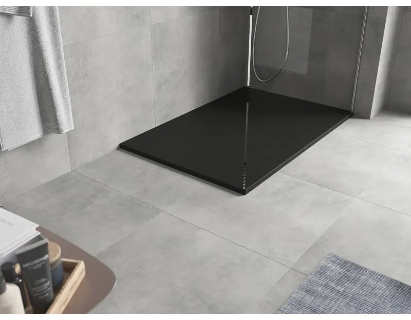 Mexen Hugo, SMC obdĺžniková sprchová vanička 130 x 80 cm, čierna matná, 42708013
