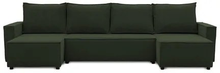 Rohová rozkladacia sedacia súprava LUCCA U model 2 Fľašková zelená