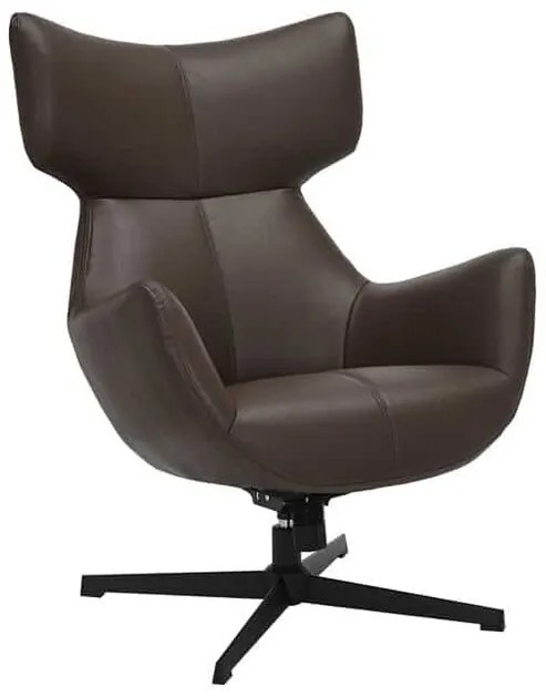 Dizajnové otočné kreslo s funkciou nakláňania Ajax hnedá umelá koža