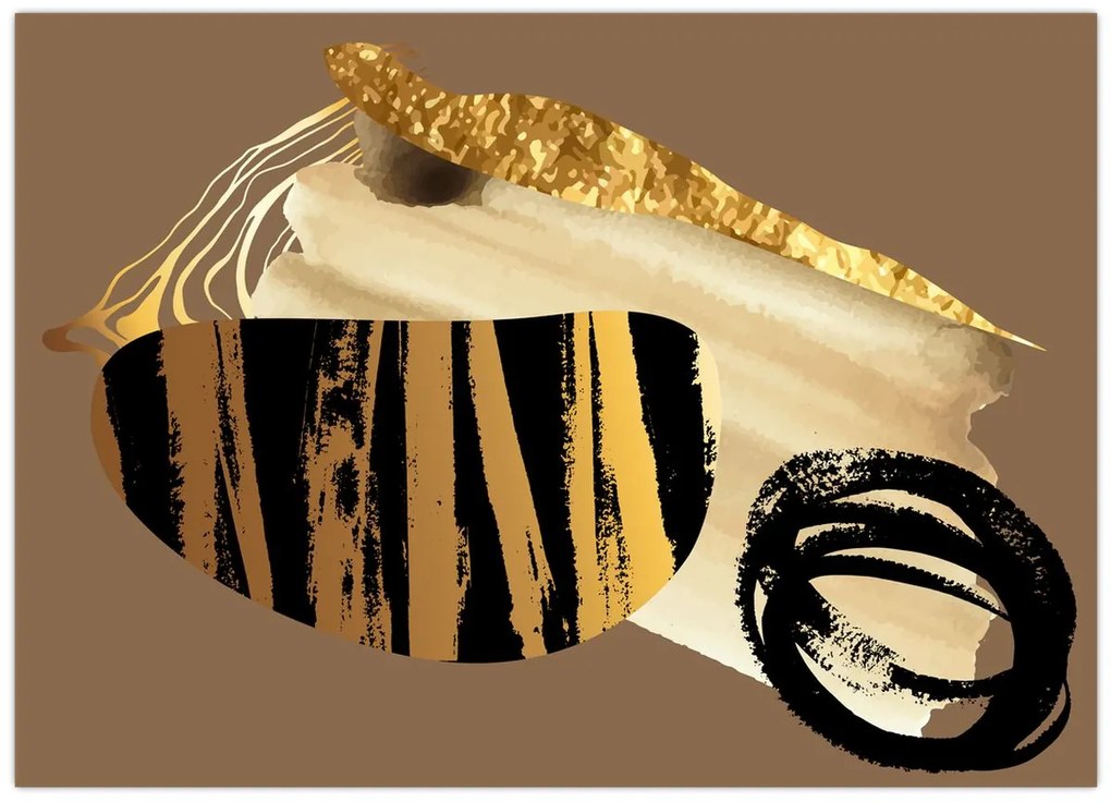 Obraz - Abstrakcia golden brown N⁰2 (70x50 cm)