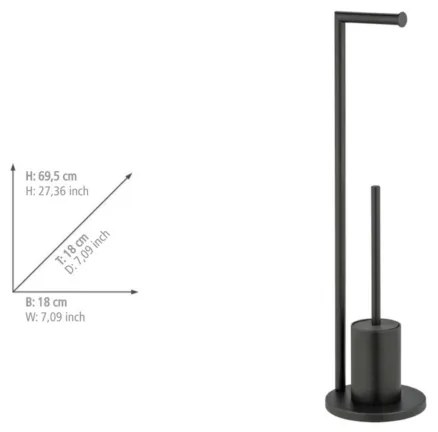 WENKO 25675100 - WC súprava FERLA 18x69,5 cm čierna