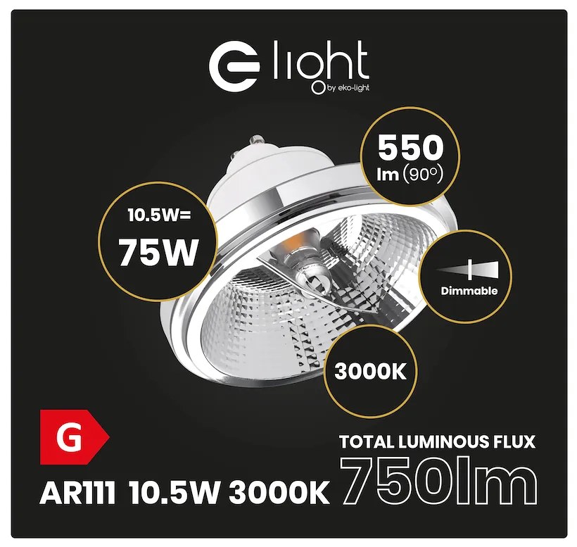 Halogénová LED žiarovka GU10 teplá 3000k 10,5w 550 lm biela