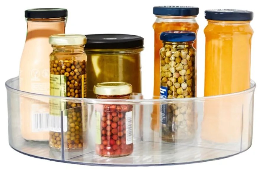Otočný organizér LAZY SUSAN Rotho - s priehradkami, 7 cm/pr. 28,5 cm