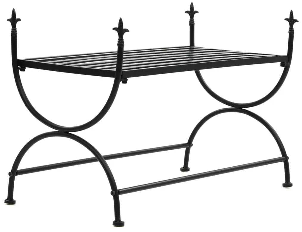 vidaXL Kovová lavička so starožitným dizajnom 83x42x55 cm čierna