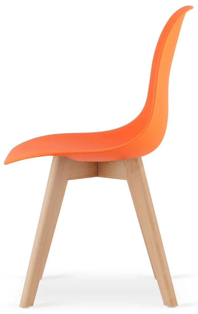 Oranžová stolička KITO s bukovými nohami