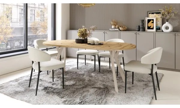 Rozkladací jedálenský stôl ARTUR dub artisan/béžová