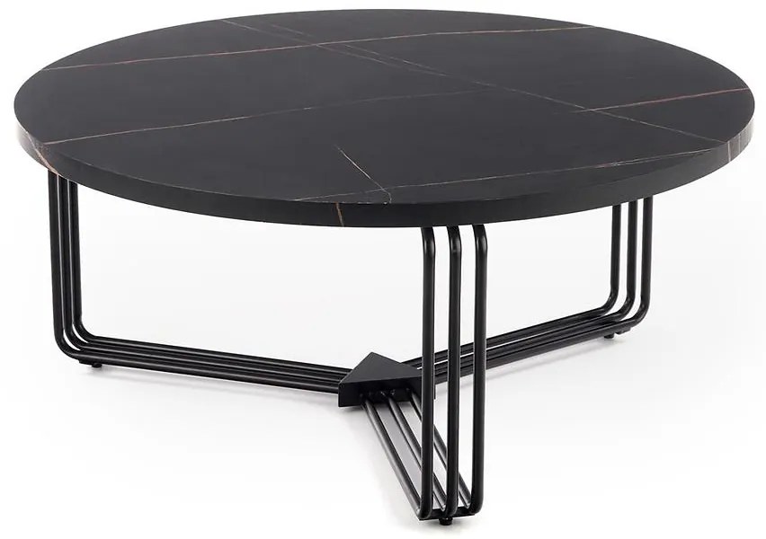 Konferenčný stolík Antica čierny mramor/čierna
