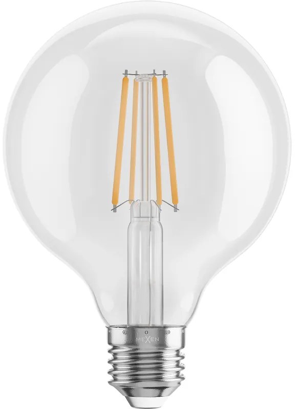 Mexen Vintis, LED žiarovka E27, G95, 8W, Teplá - 2700K, 1055 lm, číra - L157-E27-0827-00