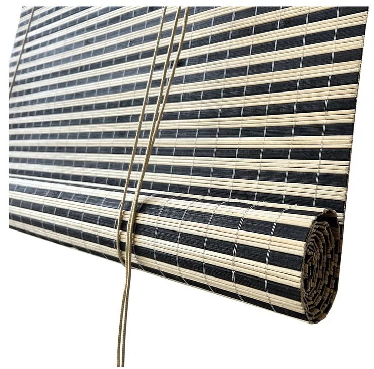 Čierna/v prírodnej farbe bambusová roleta 200x160 cm Vela – Gardinia