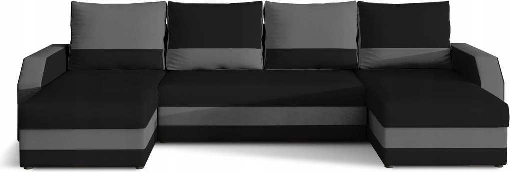 Rohová sedačka U Miris (čierna sivá) (L)