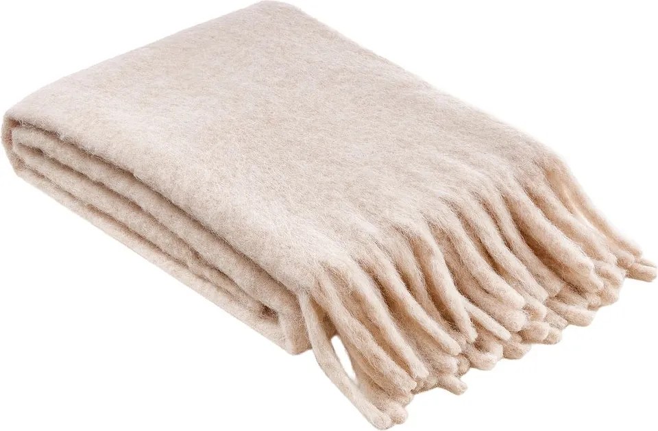 MELANGE Deka so strapcami 130 x 170 cm - béžová