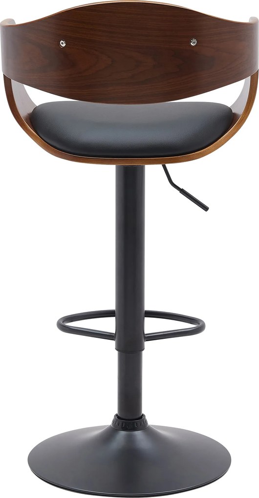 Barová stolička Kingston B - koženka, čierny rám - orech/čierna