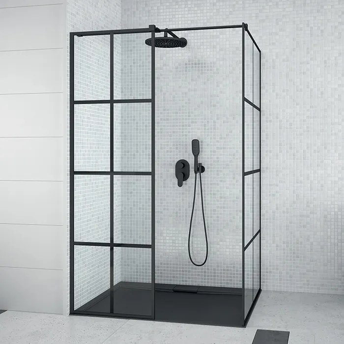 Besco Sprchový kút Walk-In EXCEA 100x80 (100x90, 120x80, 120x90), výška 190 cm - bez vaničky BESCO-Rozmery: 120x90