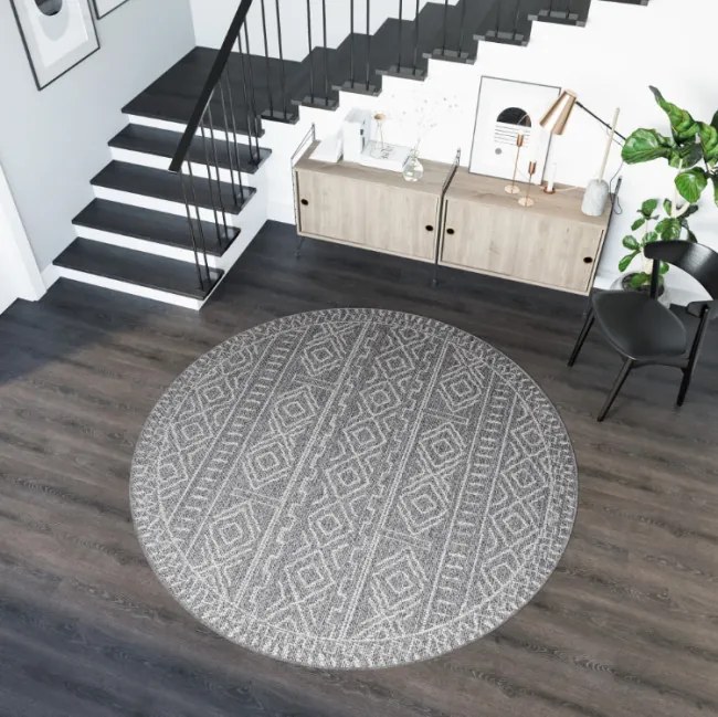 Koberec ARRUBA 4917 sivý kruh
