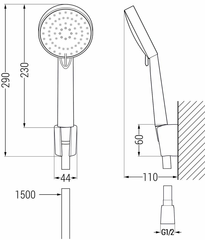 Mexen Pecos vaňová sada R75, čierna - 72713R75-70