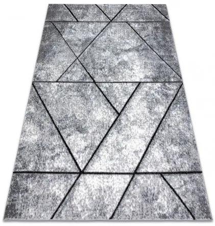 Moderný koberec COZY 8872 Wall, geometrický , trojuholníky - Štrukturálny, dve vrstvy rúna sivá / modrá Veľkosť: 180x270 cm