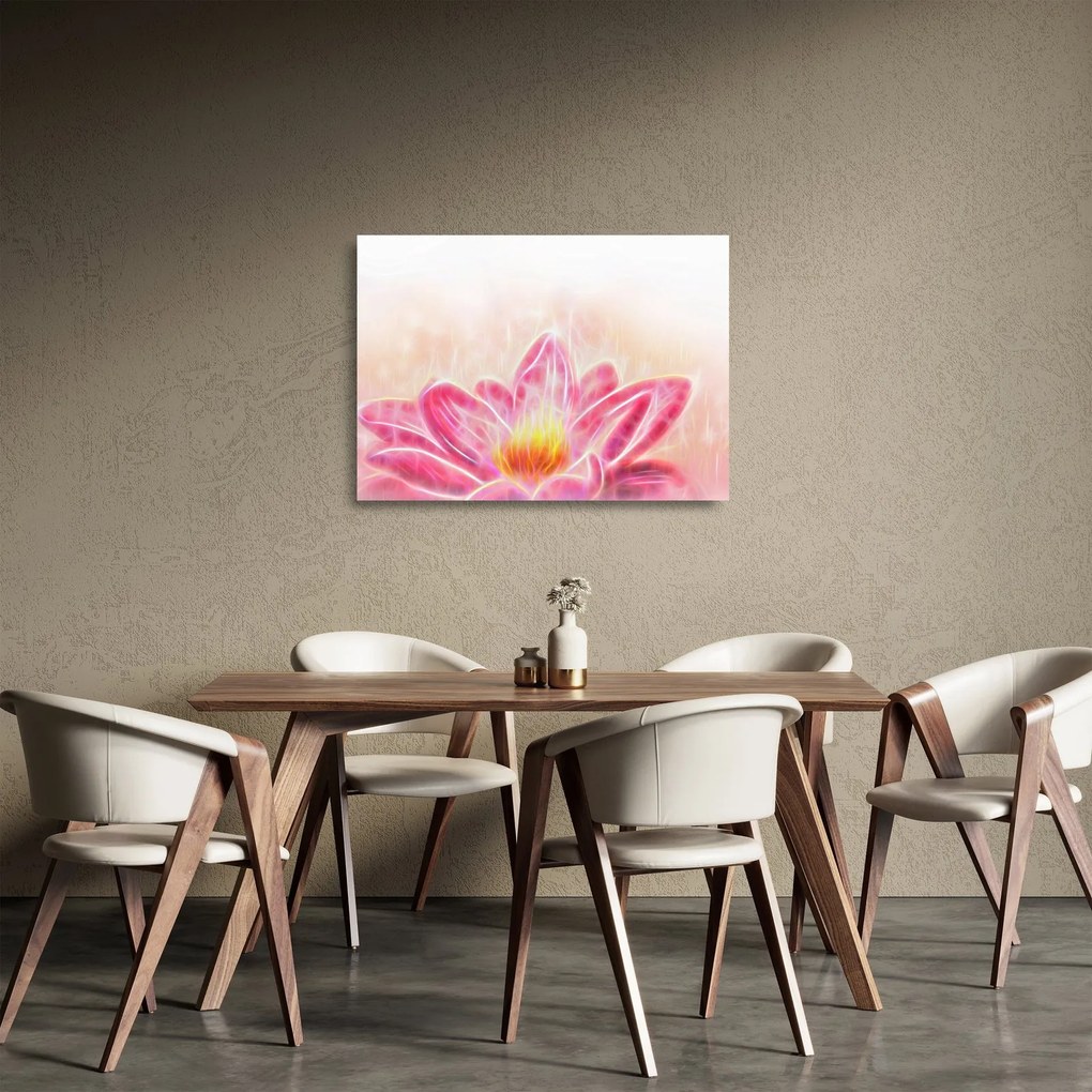 Sklenený obraz lotusového kvetu (70x50 cm)