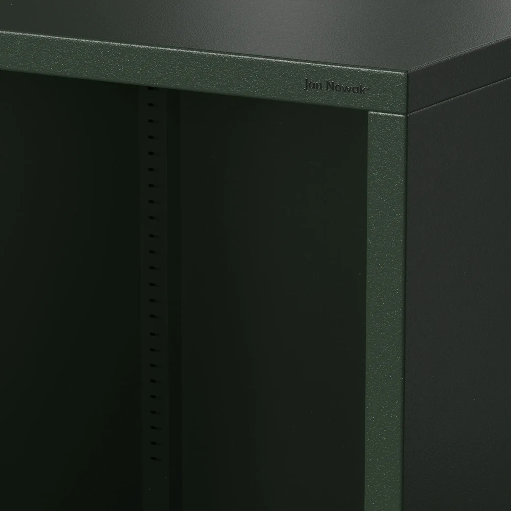 Nízky policový regál LUCA, 1000 x 900 x 350 mm, Modern: fľaškovo zelená farba