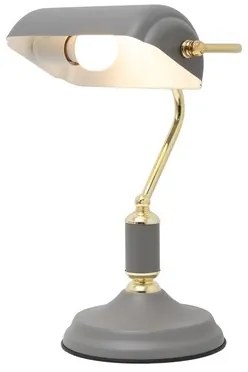 ROMA sivo-zlatá retro stolná lampa