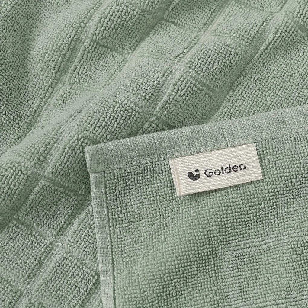 Goldea kúpeľňová froté predložka mozaika – šalviová 50 x 70 cm