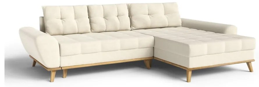 Krémová rozkladacia rohová pohovka (pravý roh) Balitco – Ropez