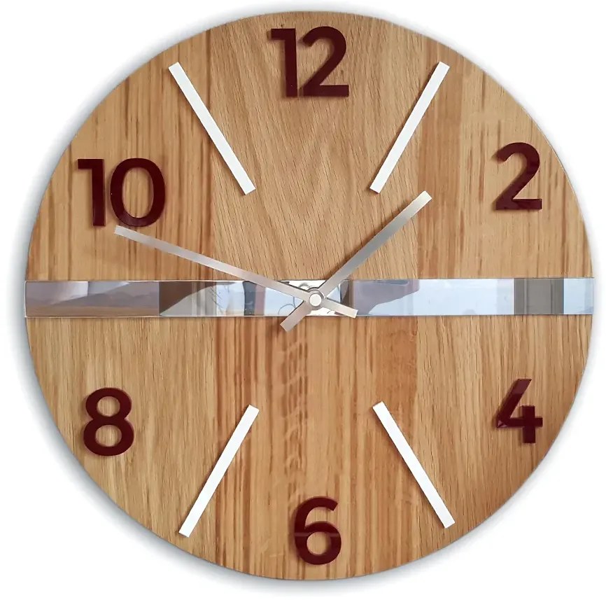 Nástěnné hodiny Oak Luxury hnědé