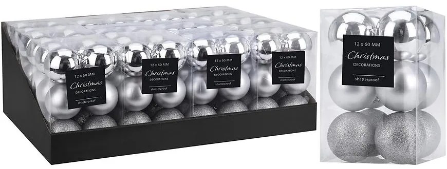 Gule 12 ks x 60 mm silver CAN204610