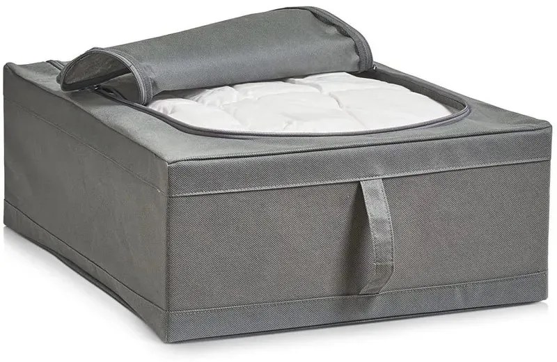 Zeller Present Látkový organizér na posteľnú bielizeň a sezónne oblečenie, 44x55x19, sivý NON-W