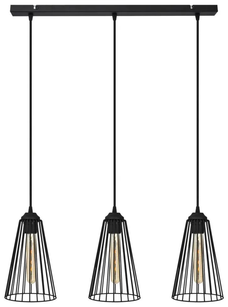 Luster na lanku TORRI 3xE27/15W/230V čierna