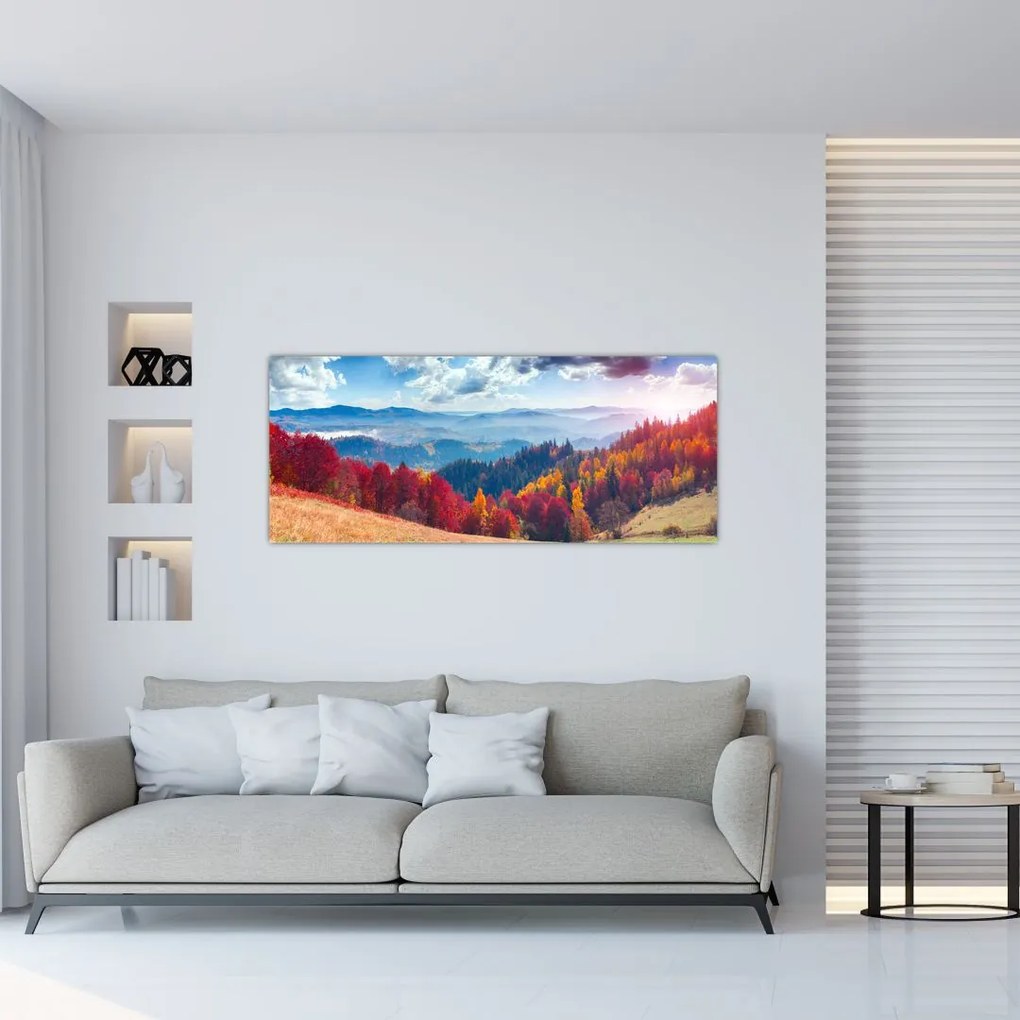 Obraz farebné jesenné krajiny (120x50 cm)