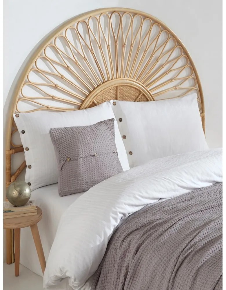 Biele obliečky na jednolôžko z bavlny Renforcé 140x200 cm Como Striped – Mila Home Luxury