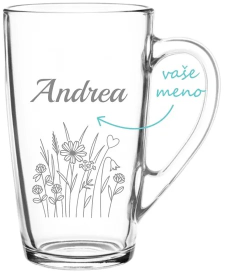 Personalizovaný hrnček s lúčnymi kvetmi a menom