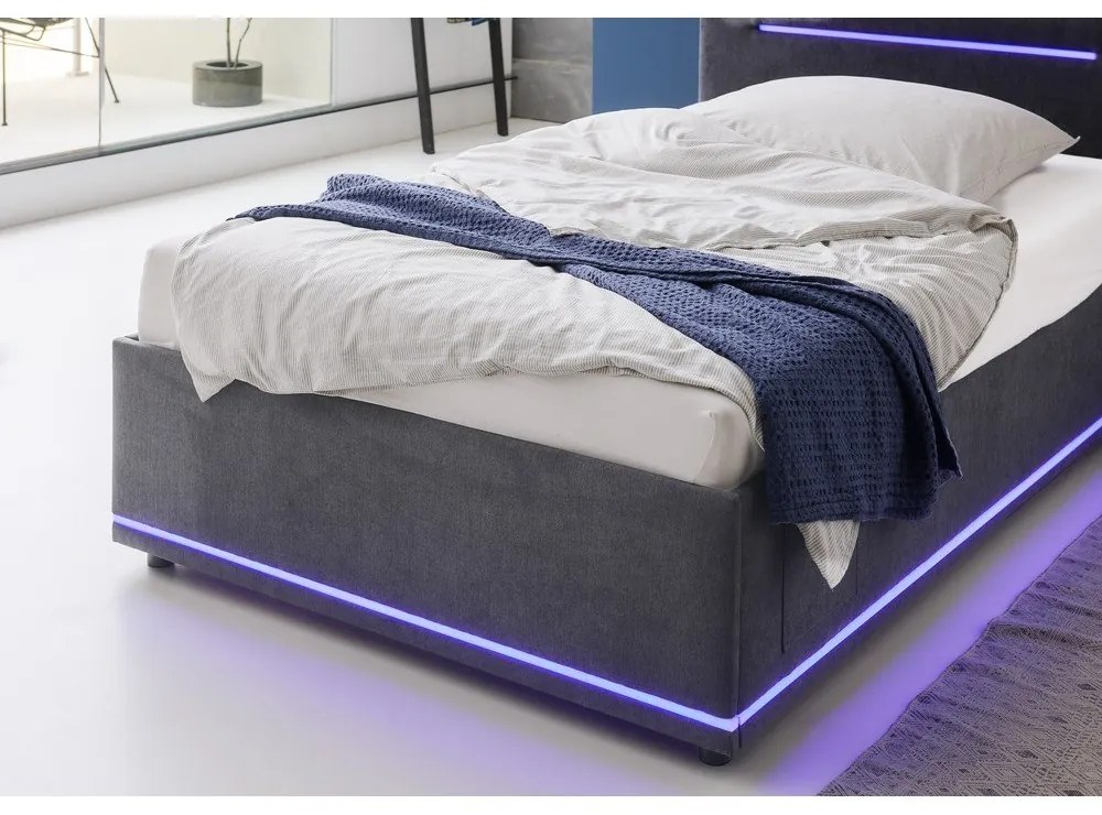 Tmavosivá čalúnená detská posteľ bez roštu 120x200 cm Circle – Meise Möbel