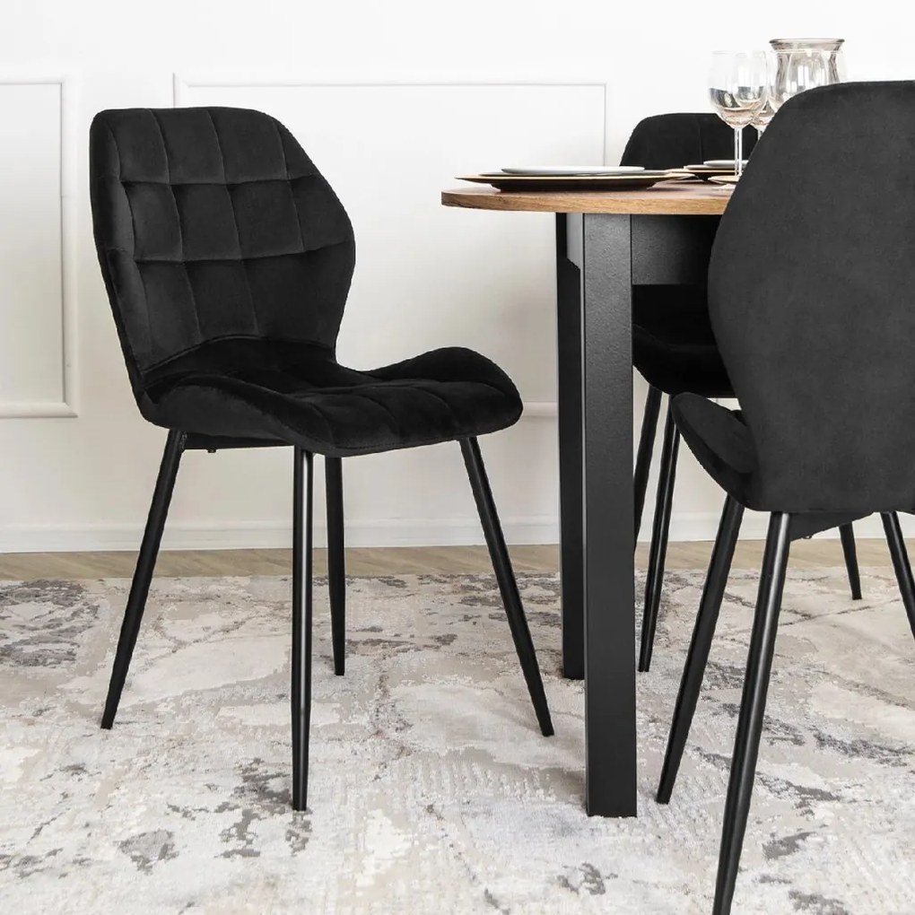 PROXIMA.store - Čalúnená jedálenska stolička LUCKY FARBA: čierna, FARBA NÔH: čierna