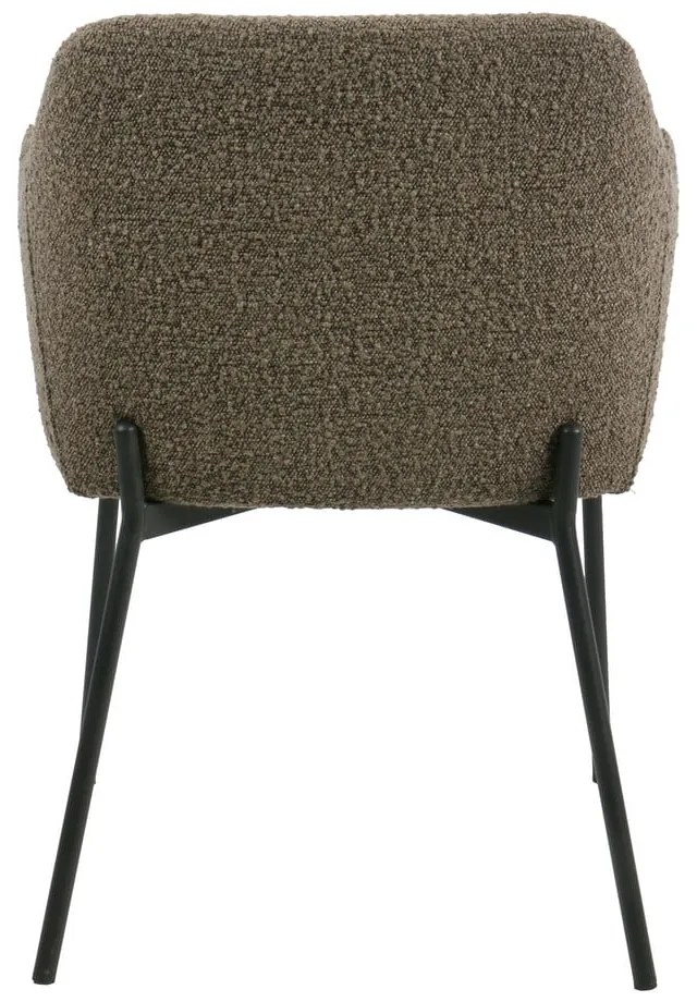 Hnedé čalúnené jedálenské kreslo s podrúčkami Melilla – House Nordic