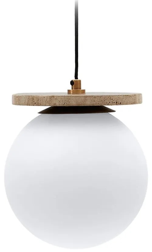 Biele závesné svietidlo so skleneným tienidlom ø 20 cm Malachi – Kave Home