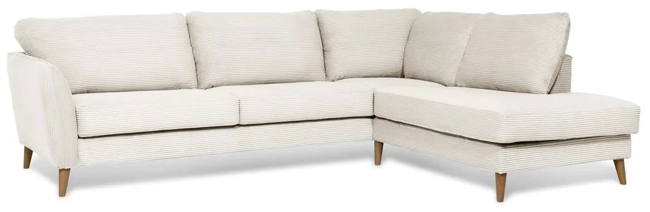 Biela menčestrová rohová pohovka (pravý roh) Paris – Scandic