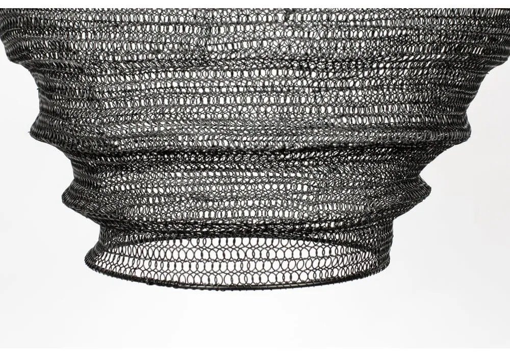 Čierne závesné svietidlo White Label Lena, ø 48 cm