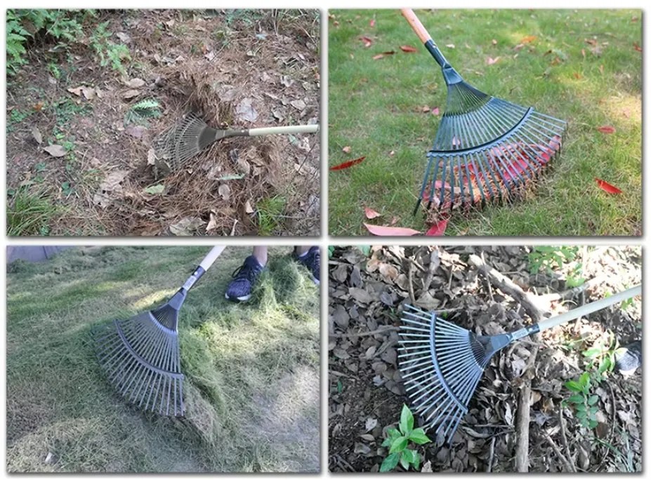 CROWNMAN KOVOVÉ vejárové hrable na lístie a trávu, 51 cm, 22 zubov