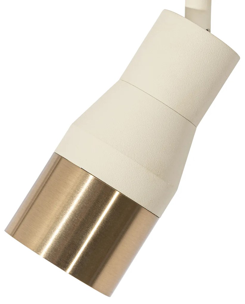 Moderný bodový reflektor béžový so zlatom pre 1-fázový koľajnicový systém GU10 50 mm - Iconic Kohua