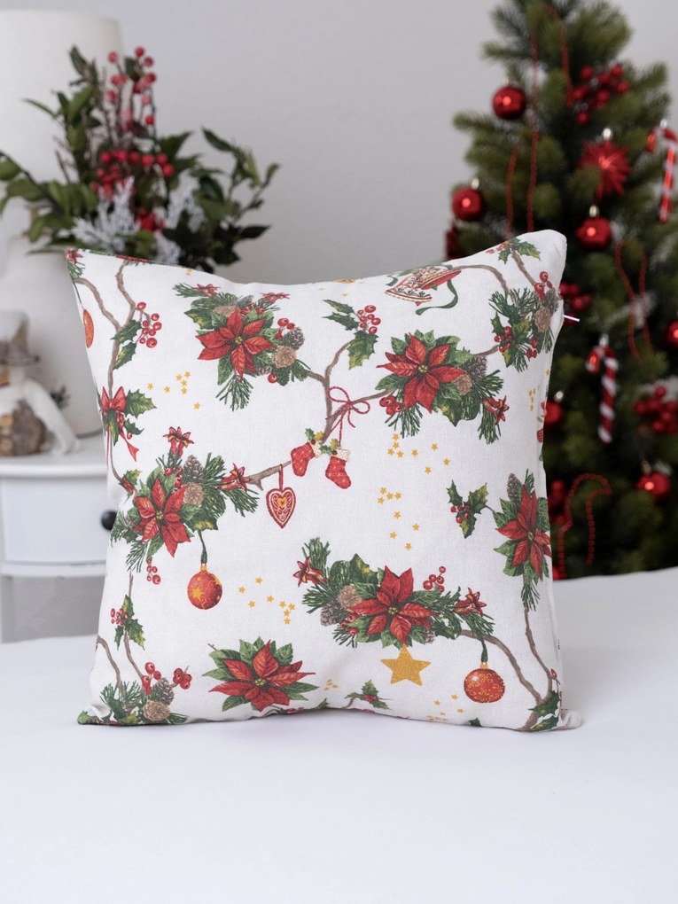 Vianočná obliečka na vankúš Cezmínové kúzlo - 40 × 40 cm