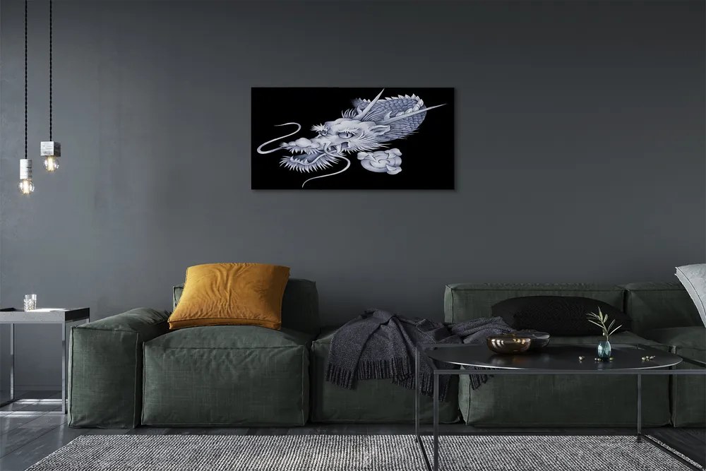 Obraz canvas japonský drak 125x50 cm