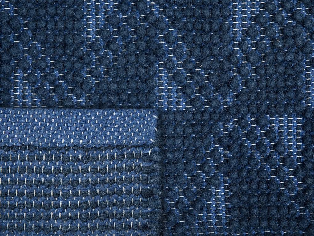 Vlnený koberec 160 x 230 cm námornícka modrá SAVRAN Beliani