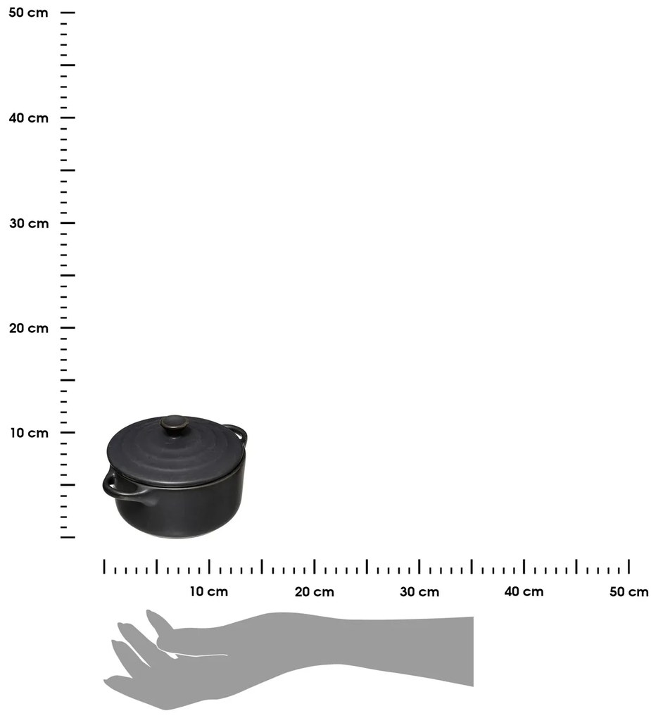 Keramický hrniec Mini Black, (fi) 13 cm
