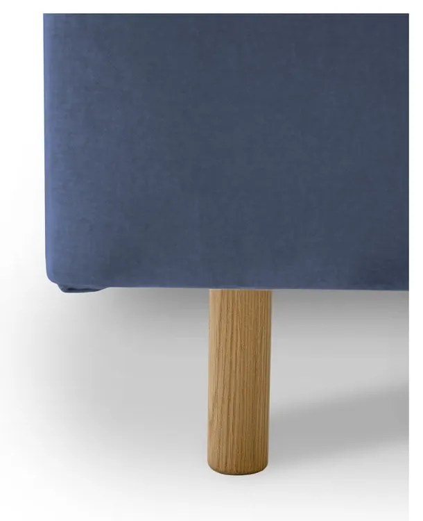 Modrá čalúnená dvojlôžková posteľ s roštom 180x200 cm Zee – Scandic