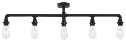 vidaXL Stropná lampa čierna 5 x E27 žiarovky-